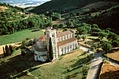 Romanic Abbey. Sant Antimo, near Montalcino. Tuscany. Italy