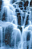 Waterfall. Rivulets of water over rocks. Yorkshire. UK