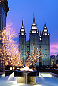 The Mormon Temple at Christmas. Salt Lake City. Utah. USA