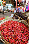 Spices, street scene at night, market in Aswan, Egypt, Africa