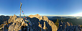 Panorama von der Hinteren Goinger Halt über die Alpen, Wilder Kaiser, Kaisergebirge, Tirol, Österreich