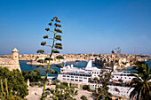 Blick von Valletta auf die Three Cities, Malta