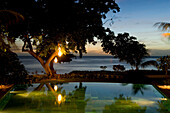 Luxury Hotel at night, Taj Exotica Resort & Spa, Presidential Villa with pool, Mauritius