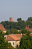 Old town and the Gediminas tower in the castle (Aukstutines pilies Gedimino bokstas), Lithuania, Vilnius