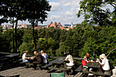 Restaurant Torres in der Uzupis Strasse bietet einen Blick über die Altstadt von Vilnius, Litauen, Vilnius
