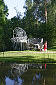 Dennis Oppenheim-Plastik im Europa-Park der das geographische Zentrum Europas markiert (18 km no von Vilnius), Litauen
