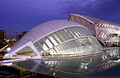 Hemisferic (planetarium and cinema) under construction, City of Arts and Sciences, by S. Calatrava. Valencia. Spain