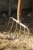 Aged, Agriculture, Close up, Close-up, Closeup, Color, Colour, Concept, Concepts, Country, Countryside, Daytime, Detail, Details, Exterior, Farming, Gardening, Ground, Grounds, Old, Old fashioned, Old-fashioned, Outdoor, Outdoors, Outside, Rake, Rakes, Ru