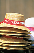Gondolier straw hats. Venice. Italy
