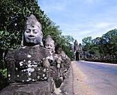 Sculptures. Gate of Tonle Om. Angkor. Cambodia