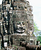 Sculpture in Bayon Temple in Angkor. Asia