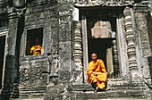 Monks at Angkor Wat Temple. Cambodia