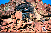 Details of the Banteay Srei Temple in Angkor. Cambodia