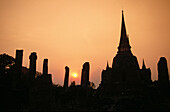 Sunset at Wat Phra Si Samphet. Ayutthaya. Thailand