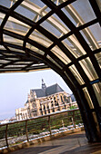 Les Halles and St. Eustache Church at the background. Paris. France