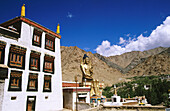 Giant Buddha statue at Likkir Monastery. Ladakh. Jammu and Kashmir, India