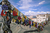 Prayers flags at Matho Monastery. Ladakh. Jammu and Kashmir, India