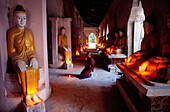 Monk in temple. Amarapura. Mandalay. Myanmar (Burma).