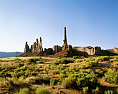 Totem Pole and Yei Bi Chai, Monument Valley. Arizona-Utah, USA