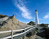 Castlepoint lighthouse, Castlepoint. North Island, New Zealand
