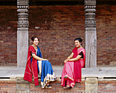 Nepalese women. Bhaktapur. Kathmandu valley. Nepal.
