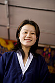 Bhutan. Trongsa. Young woman.