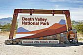 Park entrance sign, Death Valley National Park, California, USA