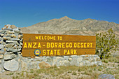 Park entrance sign, Anza-Borrego Desert State Park, California