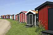 Small huts in a row. Sweden
