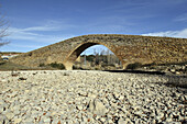 Medieval bridge dating from 13th century, La Pobla de Ballester. Castellón province, Spain