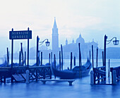 Gondolas at San Giorgio Maggiore island. Venice. Italy