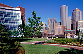 Federal Courthouse and harbor skyline. Boston. Massachusetts. USA