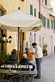 Restaurant near Amphitheatre, Lucca. Tuscany, Italy