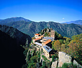 Remains of Saint-Martin du Canigou monastery. Pyrenees Mountains. France