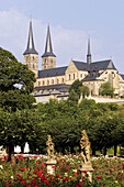 Rose garden, St. Michael church, Bamberg, Franconia, Germany