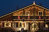 Christmas decorated house in Upper Bavaria. Germany