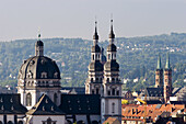 Würzburg monastery Haug and cathedral. Franconia. Germany
