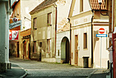 Street in Domazlice (former german name: Taus). Bohemia. Czech Republic