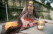 Hindu sadhu (holy man). Pashupatinath Temple. Kathmandu. Nepal