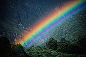 Rainbow. Mount Cook National Park. New Zealand