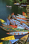 Boats for hire on Phewa Lake. Pokhara .Nepal