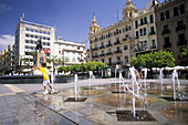 Square with fountains. Córdoba. Spain