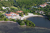 Aerial view of a luxurious villa at a small bay, Coral Gables, Miami, Florida, USA