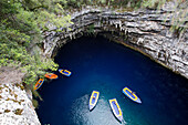 Melissani lake and cave in Sami, Cephalonia, Ionian Islands, Greece