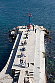 Hafenmole and der Marina vom Alten Hafen der Altstadt, Dubrovnik, Dalmatien, Kroatien, Europa