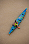 Canoe on the Amazon River, Rio do Cajari, Para, Brazil, South America
