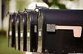 Black mailboxes. USA