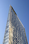 Hotel Sofitel, side view showing modern, triangular design. Chicago. Illinois