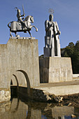 Monument at Tajo river source. Sierra de Albarracín. Teruel province. Spain.