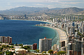 Benidorm as seen from Sierra Helada. Costa Blanca. Alicante province. Spain